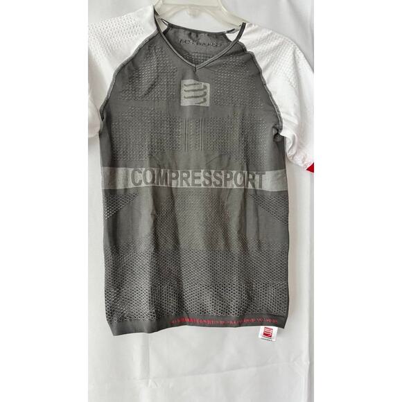 Compressport On/Off Ventilation Athletic Shirt Gray White Size Small XS - Picture 12 of 15
